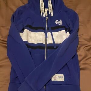 Pink sweatshirt, blue/purple color, xs